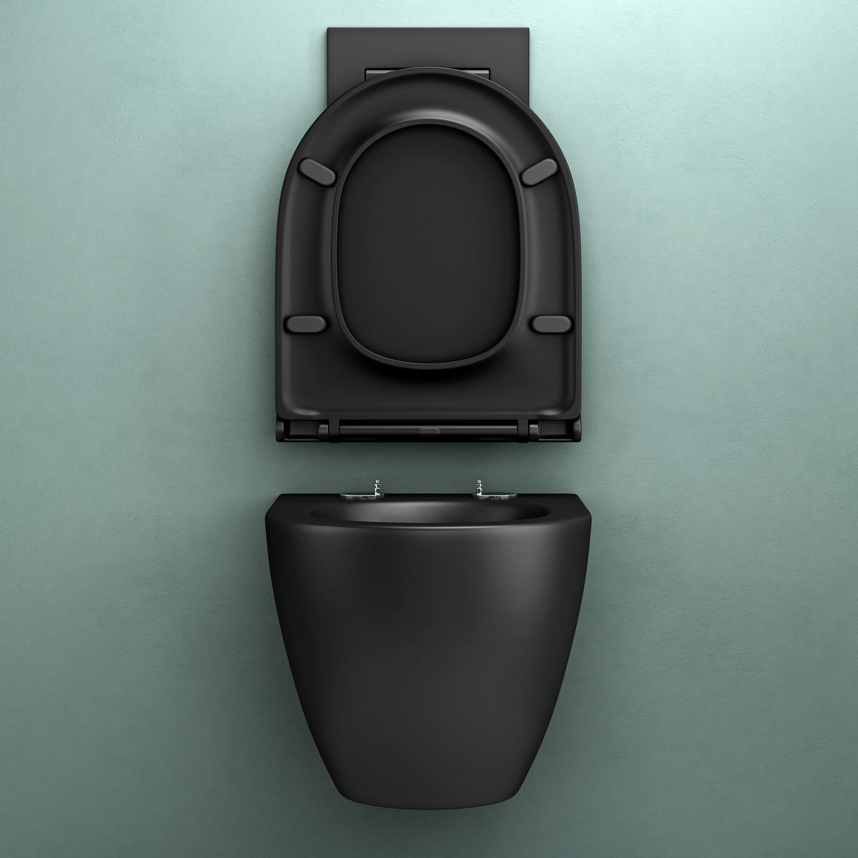 glasvilla Wand WC spülrandlos Schwarz Hänge WC spülrandlos Toilette WC mit Sitz Softclose