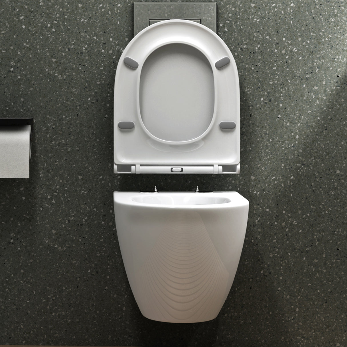 glasvilla Wand WC spülrandlos Schwarz Hänge WC spülrandlos Toilette WC mit Sitz Softclose