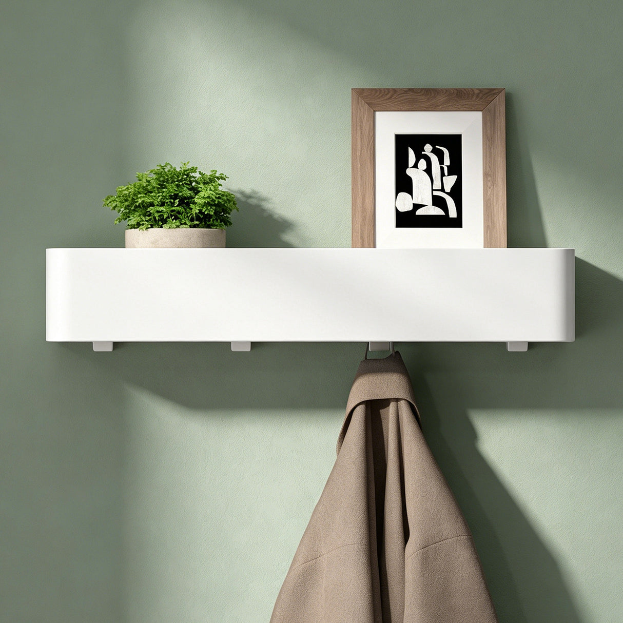 glasvilla Duschablage zum Bohren oder Kleben, Duschregal mit Haken, Badablage zur Wandmontage, Badezimmer Organizer Reglo-05