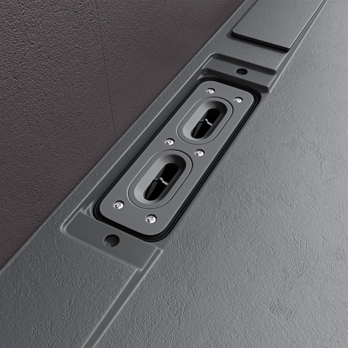 glasvilla Duschwanne Duschtasse para cabina de ducha plana rectangular gris hormigón de alta calidad en mineral fundido Lyra