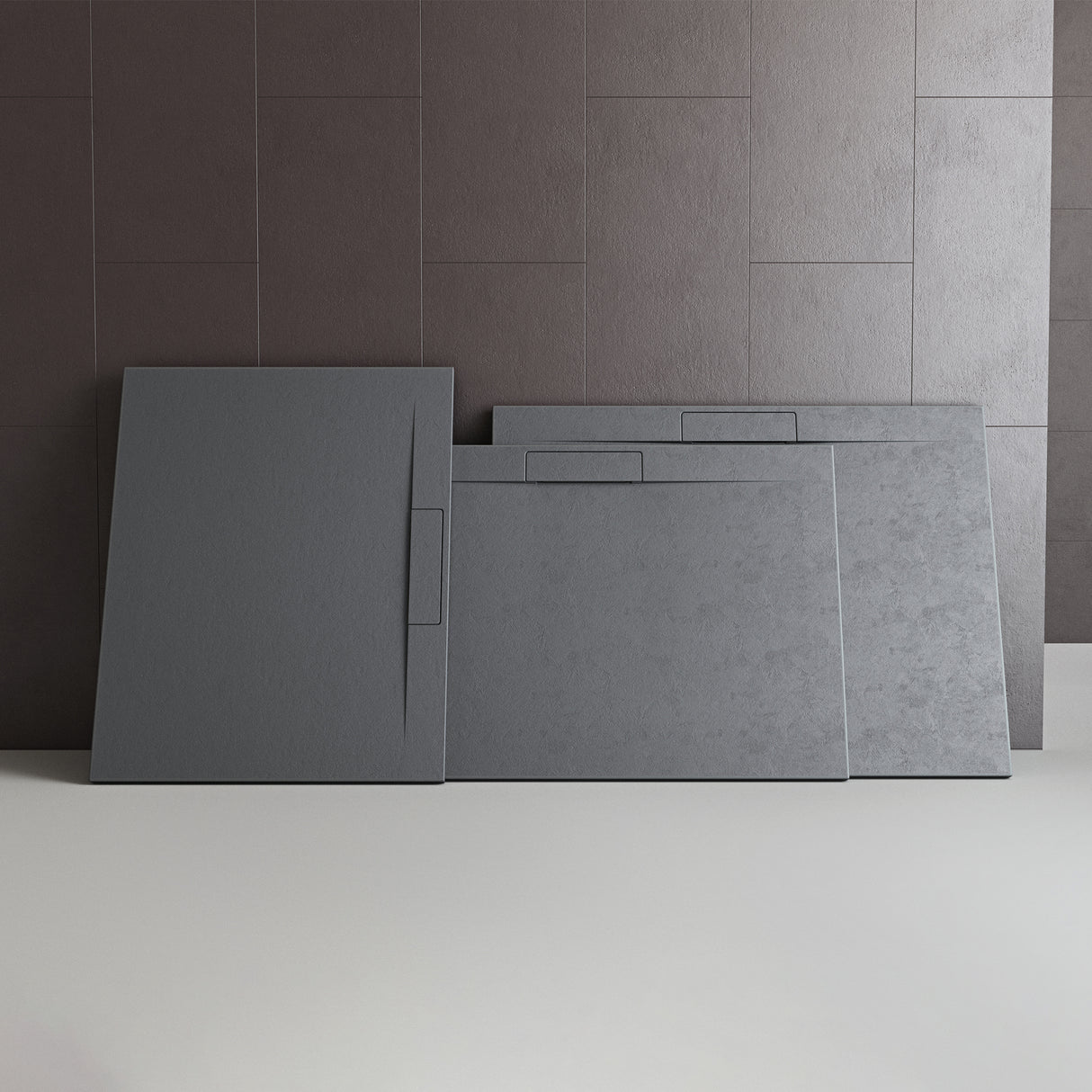 glasvilla Duschwanne Duschtasse para cabina de ducha plana rectangular gris hormigón de alta calidad en mineral fundido Lyra