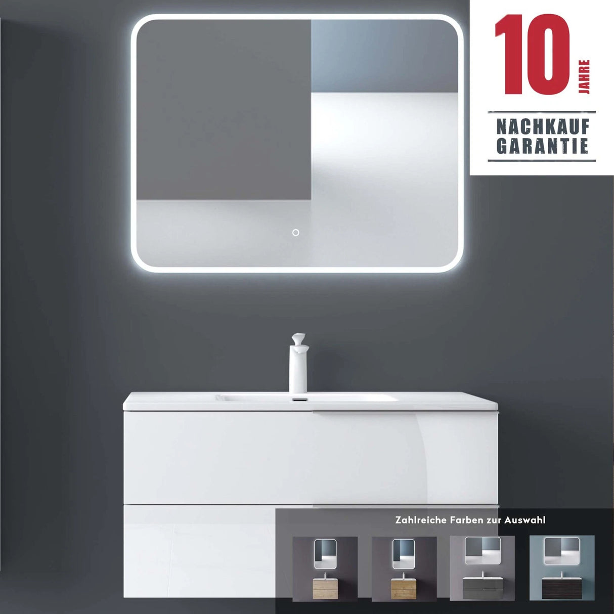 glasvilla Badmöbelset Unterschrank con lavabo mueble de baño 2 cajones lavabo mueble de baño Paestum