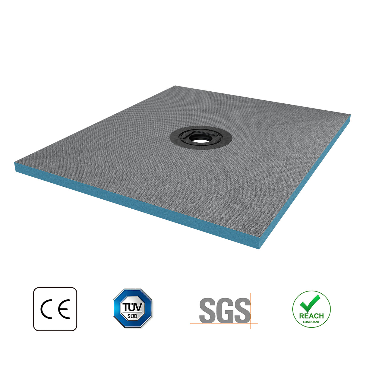 elemento de ducha glasvilla, tablero de ducha befliesbar, elementos de ducha con canal, plato de ducha a ras de suelo, placa de pendiente XPS