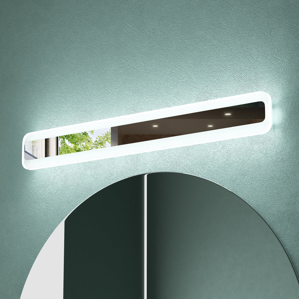 Lampe de salle de bain LED pour miroir Glasvilla | Lampe miroir, lampe de salle de bain 3000K-6000K | Lampe de maquillage à intensité variable 3 couleurs 14 W LumaRay