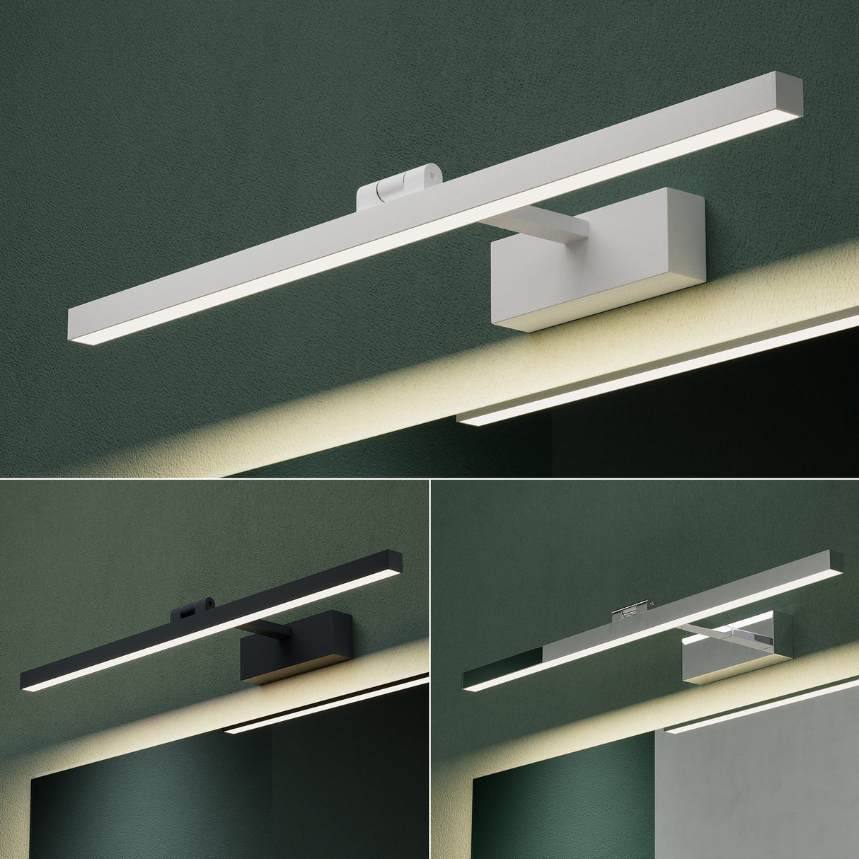 Lampe de salle de bain LED pour miroir Glasvilla | Lampe miroir, lampe de salle de bain 4000K | 9 W rotatif à 180° d'une beauté radieuse