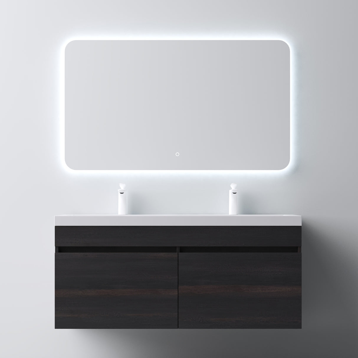 set de muebles de baño glasvilla con lavabo de mineral y mueble de baño Botanica