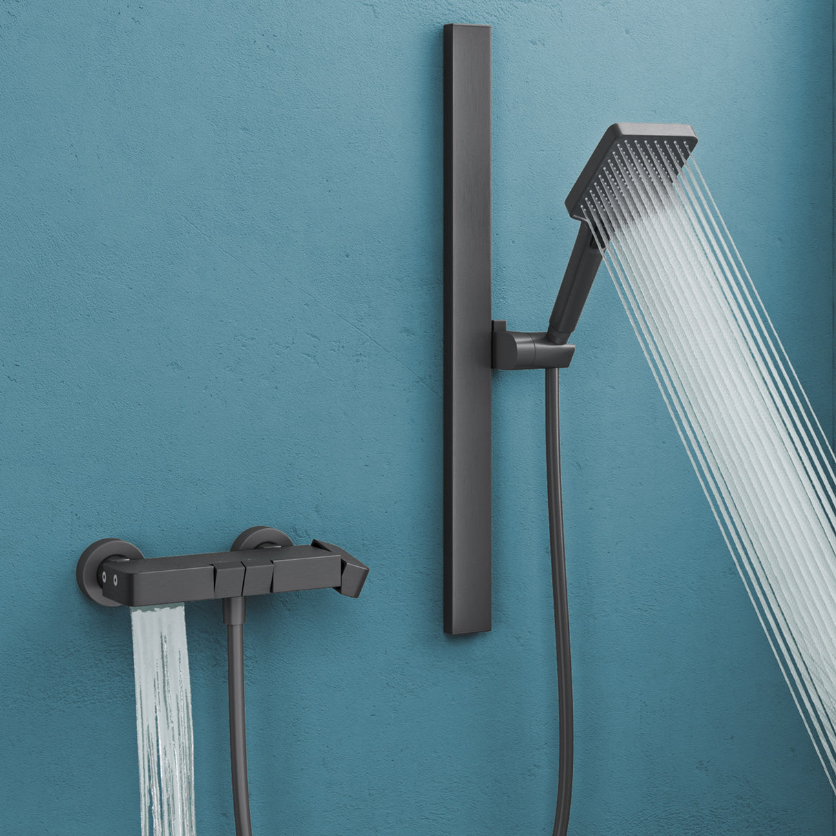 glasvilla sistema de ducha con ducha de lluvia cabezal de ducha 3 tipos de chorro ajustable en altura ducha de mano con salida inferior de aluminio sistema de ducha10