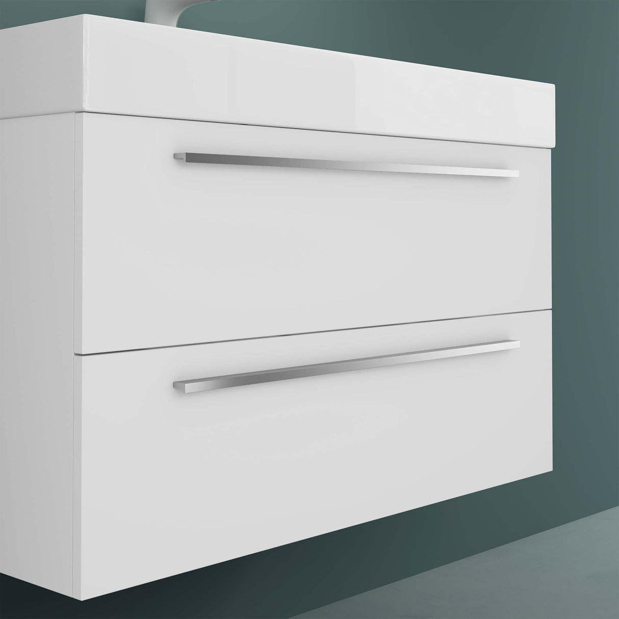 glasvilla Badmöbel-Set Waschbeckenunterschrank Waschtisch mit Unterschrank inkl. Mineralguss-Waschbecken Quadratto