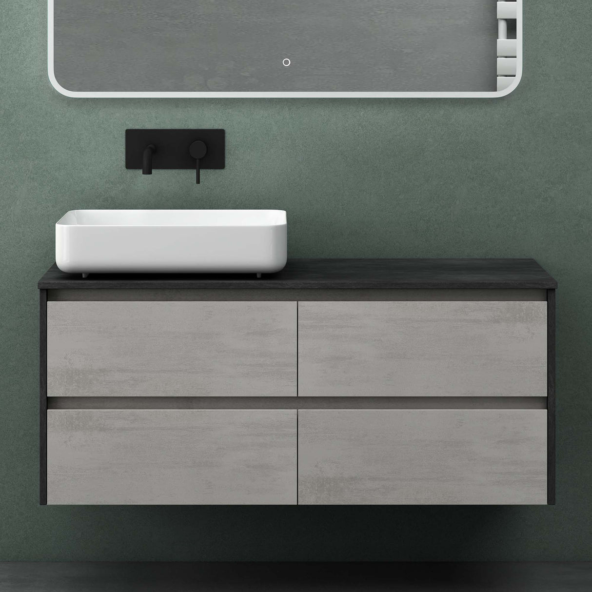 conjunto de muebles de baño glasvilla mueble bajo lavabo con 2 cajones incluido lavabo normal