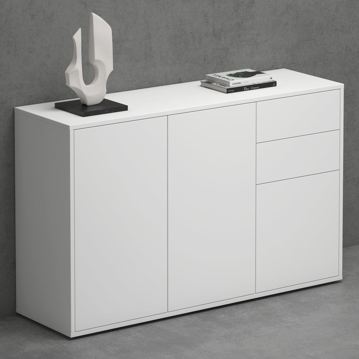 glasvilla Schuhschrank Kommode Aufbewahrungsschrank mit 2 Schränken und 2 Schubladen Sideboard Mehrzweckschrank Schrank05