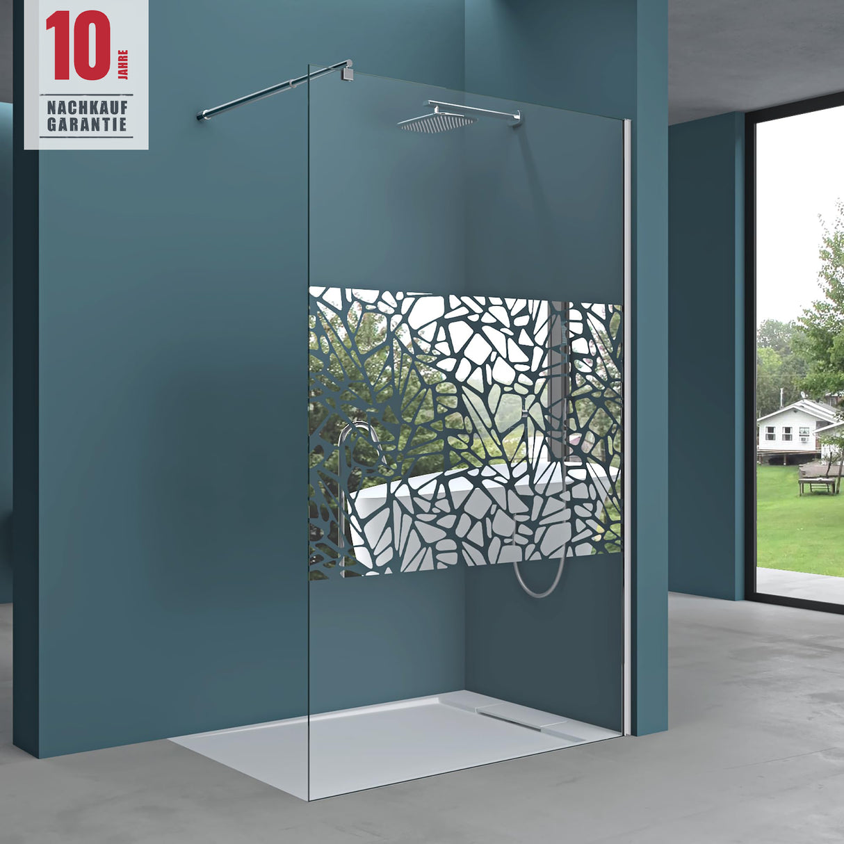 glasvilla Duschwand para ducha Duschabtrennung Walk-In ESG-Sicherheitsglas 10mm NANO Glas BRAM1&3 Bremen2BL