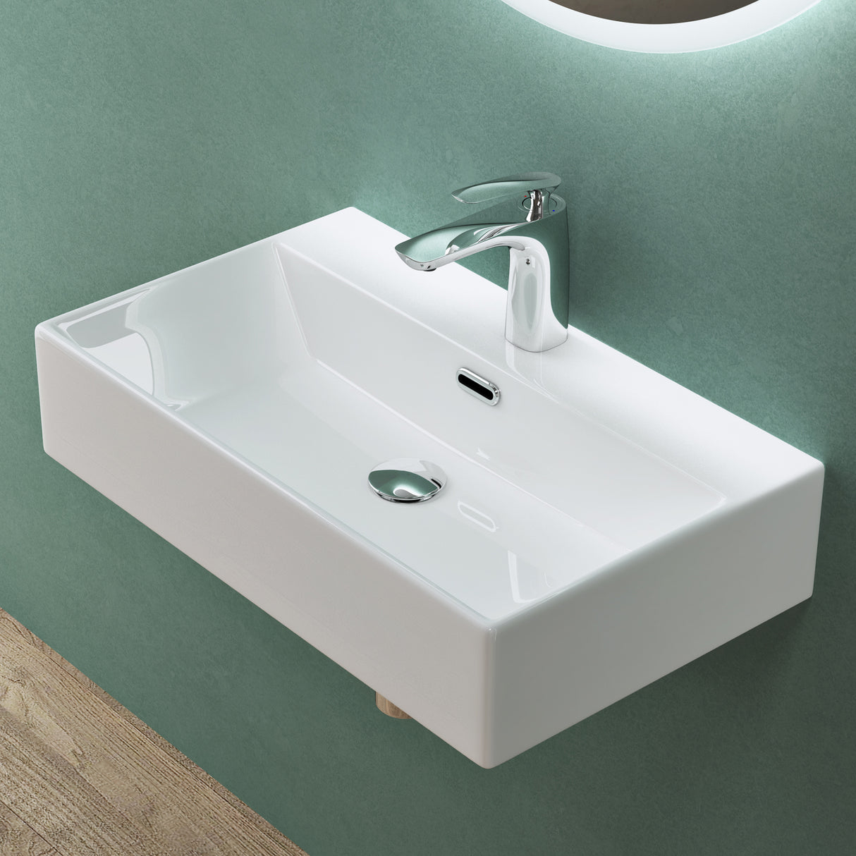 glasvilla Waschbecken keramik Aufsatzwaschbecken Hängewaschbecken Waschtisch mit Nano-Bechichtung Brüssel206