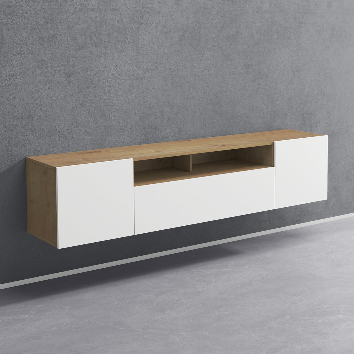 glasvilla TV Schrank Fernsehschrank 3 Türen mit Soft-Close Lowboard Hängeschrank Fernsehtisch für Wohnzimmer Fernsehschrank03