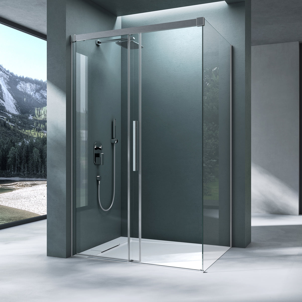 cabina de ducha glasvilla puerta corredera 6mm vidrio de seguridad ESG separación de ducha elevación lateral incl. mecanismo de cierre suave Ravenna12K