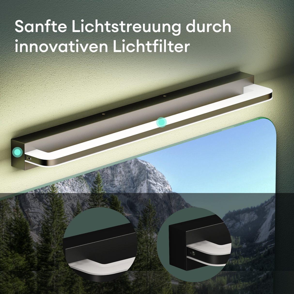 glasvilla Lampada da Specchio LED per Bagno | Lampada a Specchio 4000K, Illuminazione da Parete per Trucco SparkLuxe