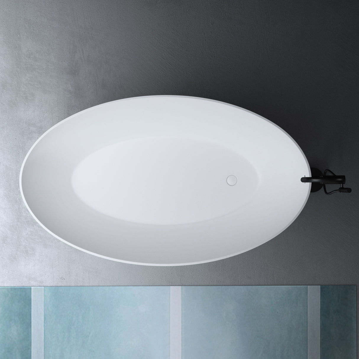 glasvilla Bañera independiente Blanco mate de mineral fundido Bañera de pie incl. sellado Nano