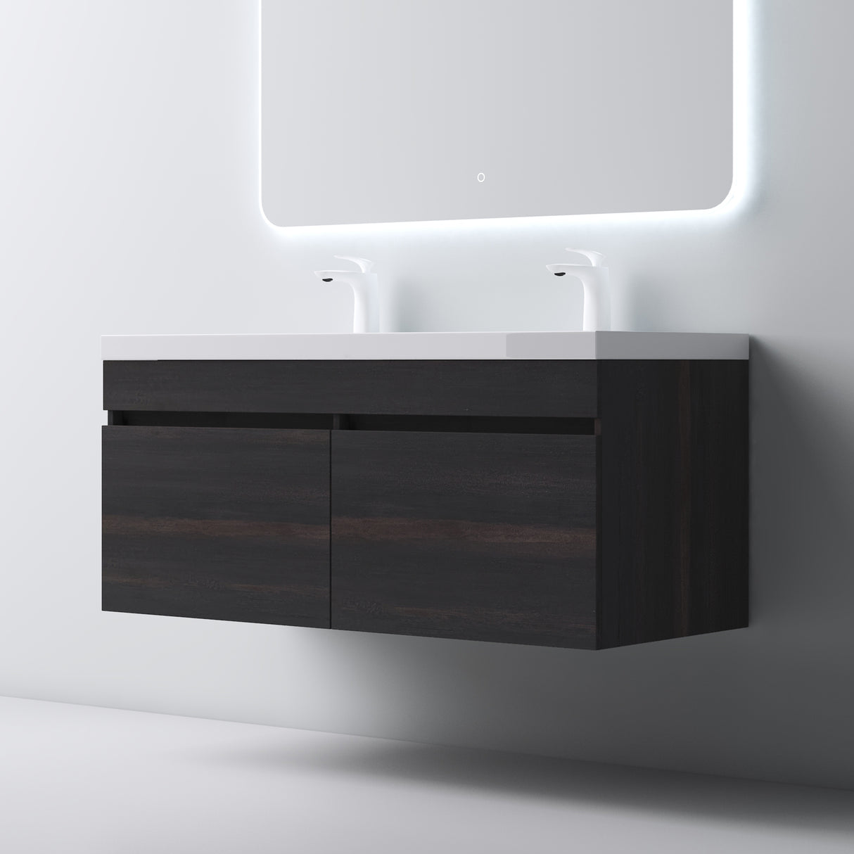 set de muebles de baño glasvilla con lavabo de mineral y mueble de baño Botanica