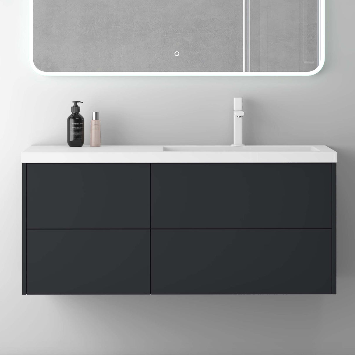 conjunto de muebles de baño glasvilla 120cm mueble de lavabo con mueble inferior Soft-Close 4 cajones muebles de baño Moment