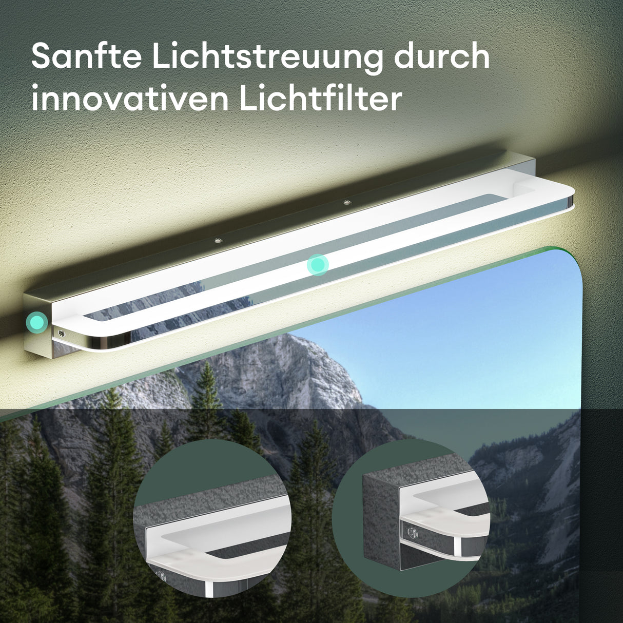 glasvilla Lampada da Specchio LED per Bagno | Lampada a Specchio 4000K, Illuminazione da Parete per Trucco SparkLuxe