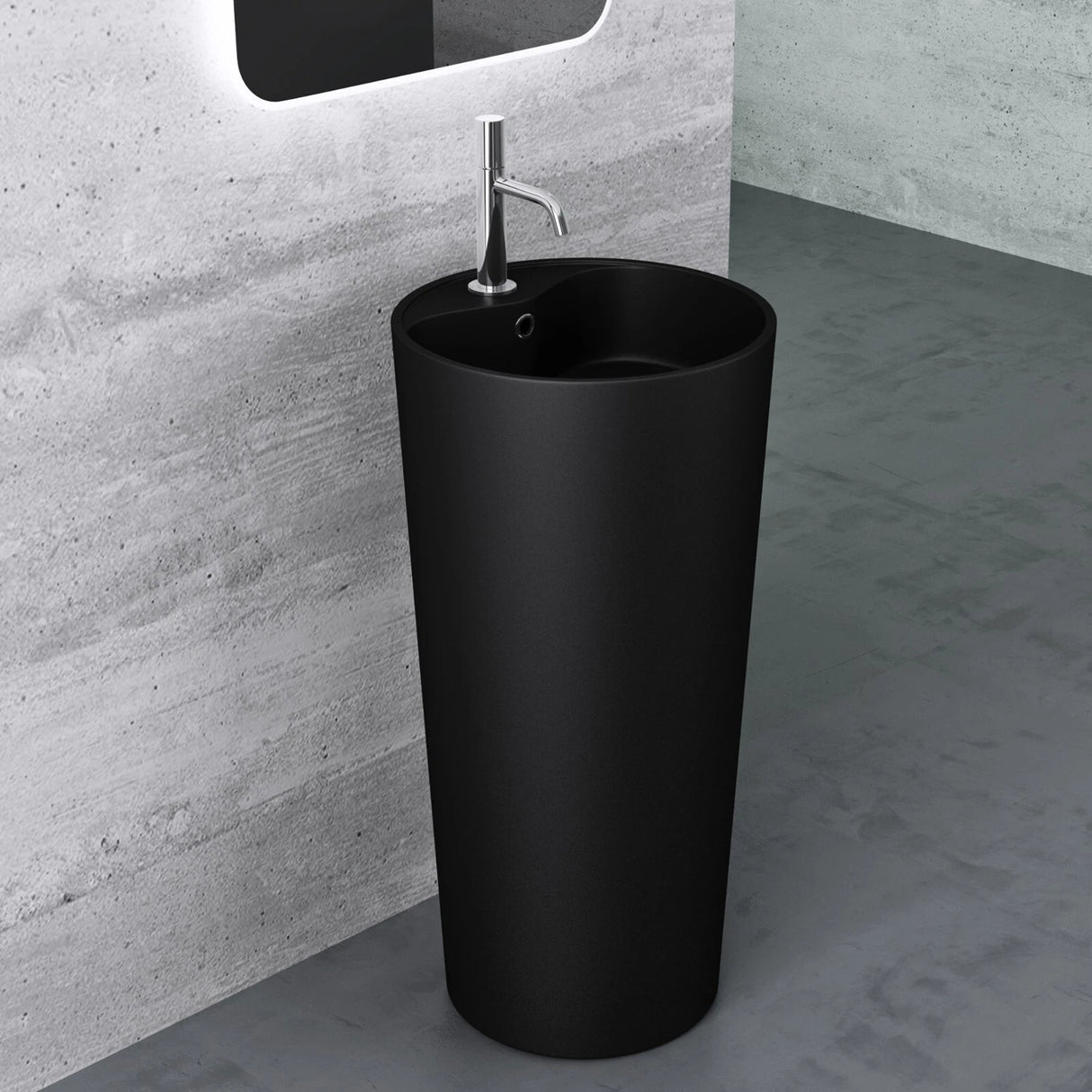 glasvilla Design Standwaschbecken aus Mineralguss Waschbecken Standwaschtisch Waschtisch Waschplatz Col35