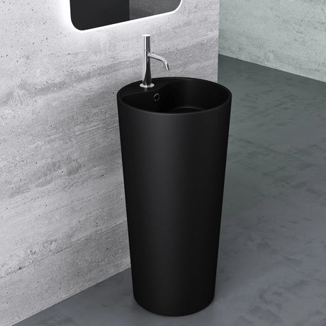 glasvilla Design Standwaschbecken aus Mineralguss Waschbecken Standwaschtisch Waschtisch Waschplatz Col35