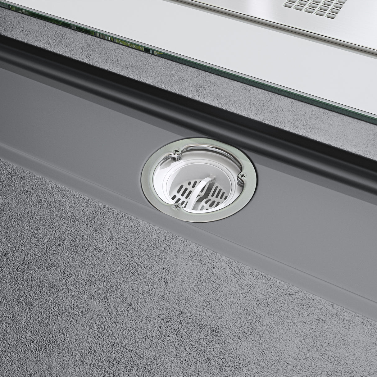 glasvilla Duschwanne Duschtasse para cabina de ducha plana rectangular gris cemento de alta calidad en mineral fundido Corvus