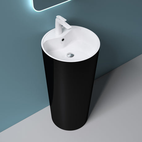 glasvilla Design Standwaschbecken aus Mineralguss Waschbecken Standwaschtisch Waschtisch Waschplatz Col35