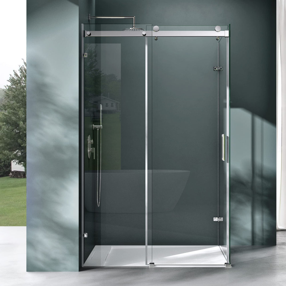 cabina de ducha glasvilla puerta corredera ducha de esquina 8mm ESG con recubrimiento NANO soporte de 4 puntos ducha Rav17-2K