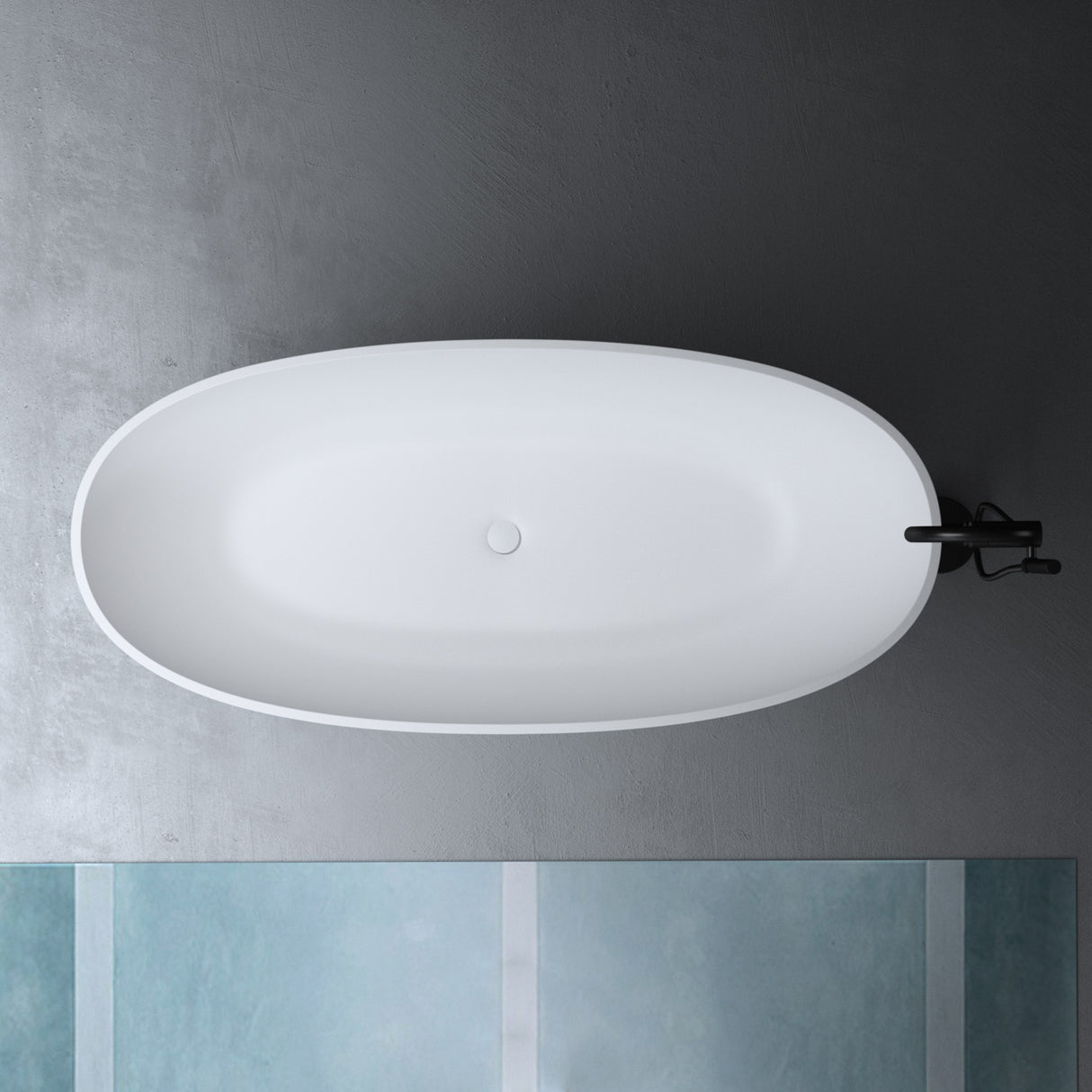 glasvilla Bañera independiente Blanco mate de mineral fundido Bañera de pie incl. sellado Nano