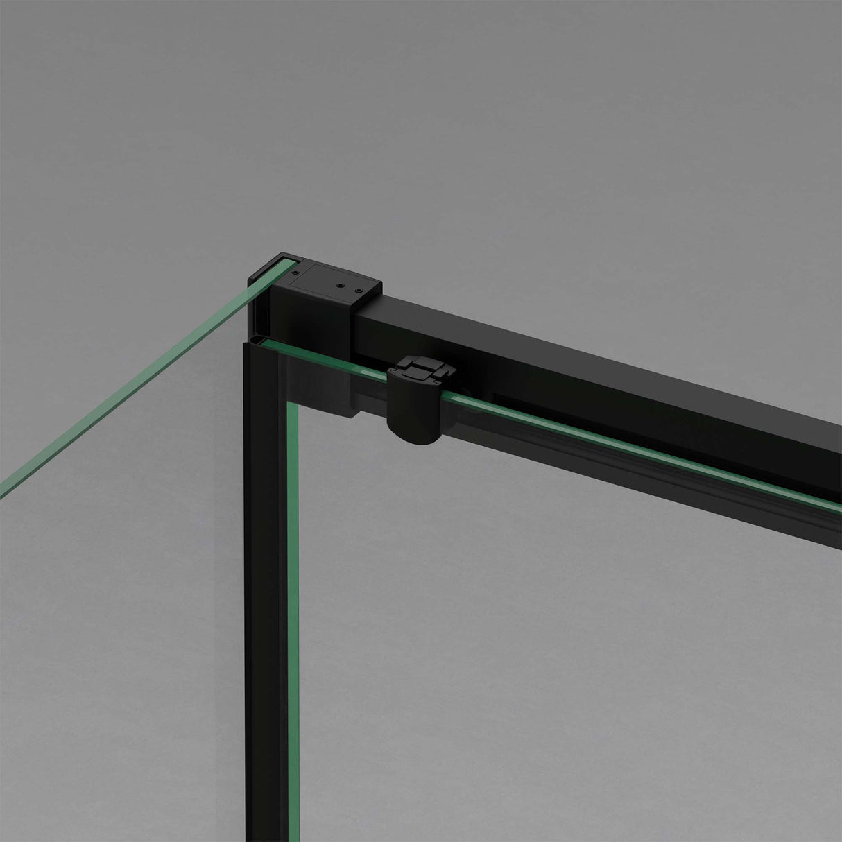 glasvilla Cabina de Ducha Puerta Corredera 6mm ESG-Vidrio de Seguridad Separación de Ducha Mecanismo de Cierre Suave Elevación Lateral Ravenna12K Negro