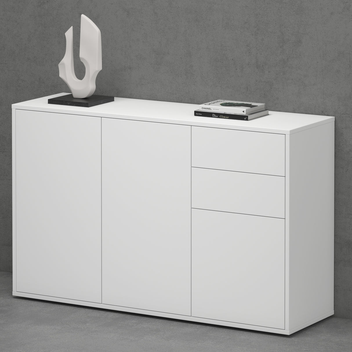 glasvilla Schuhschrank Kommode Aufbewahrungsschrank mit 2 Schränken und 2 Schubladen Sideboard Mehrzweckschrank Schrank05