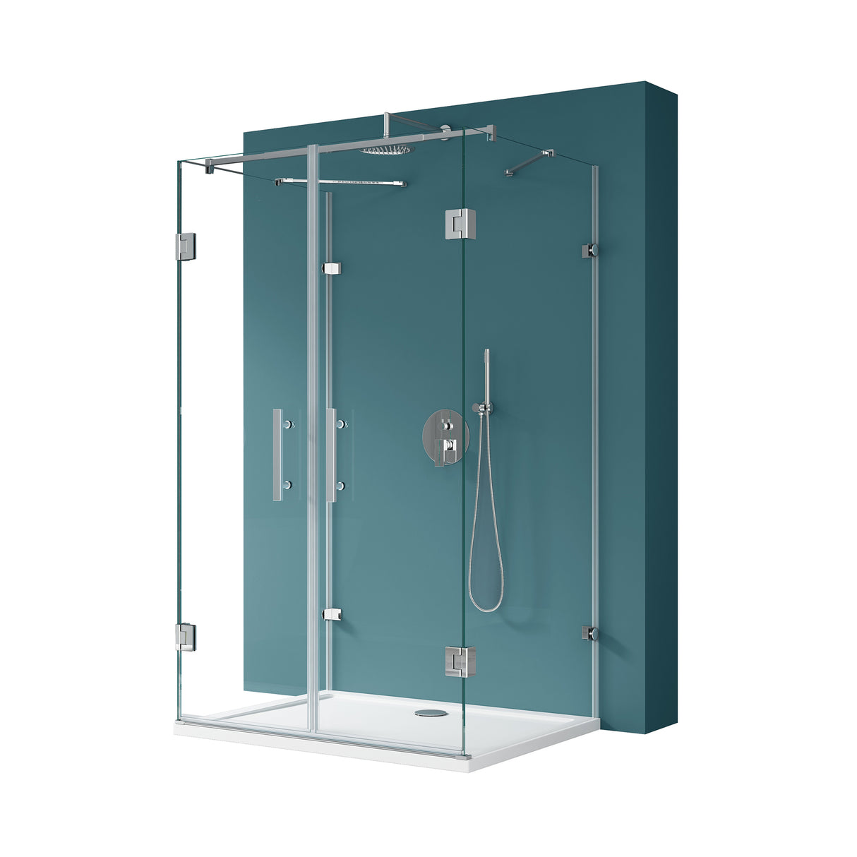 glasvilla Duschkabine U-Form Duschabtrennung 8mm ESG en Klarglas Nano-Beschichtung Ravenna40UK