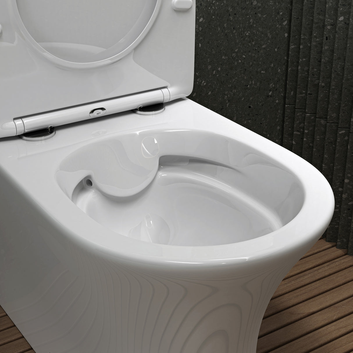 glasvilla Stand-WC Toilette Stand Toilette aus Keramik Spülrandloses WC bodenstehenden Toiletten