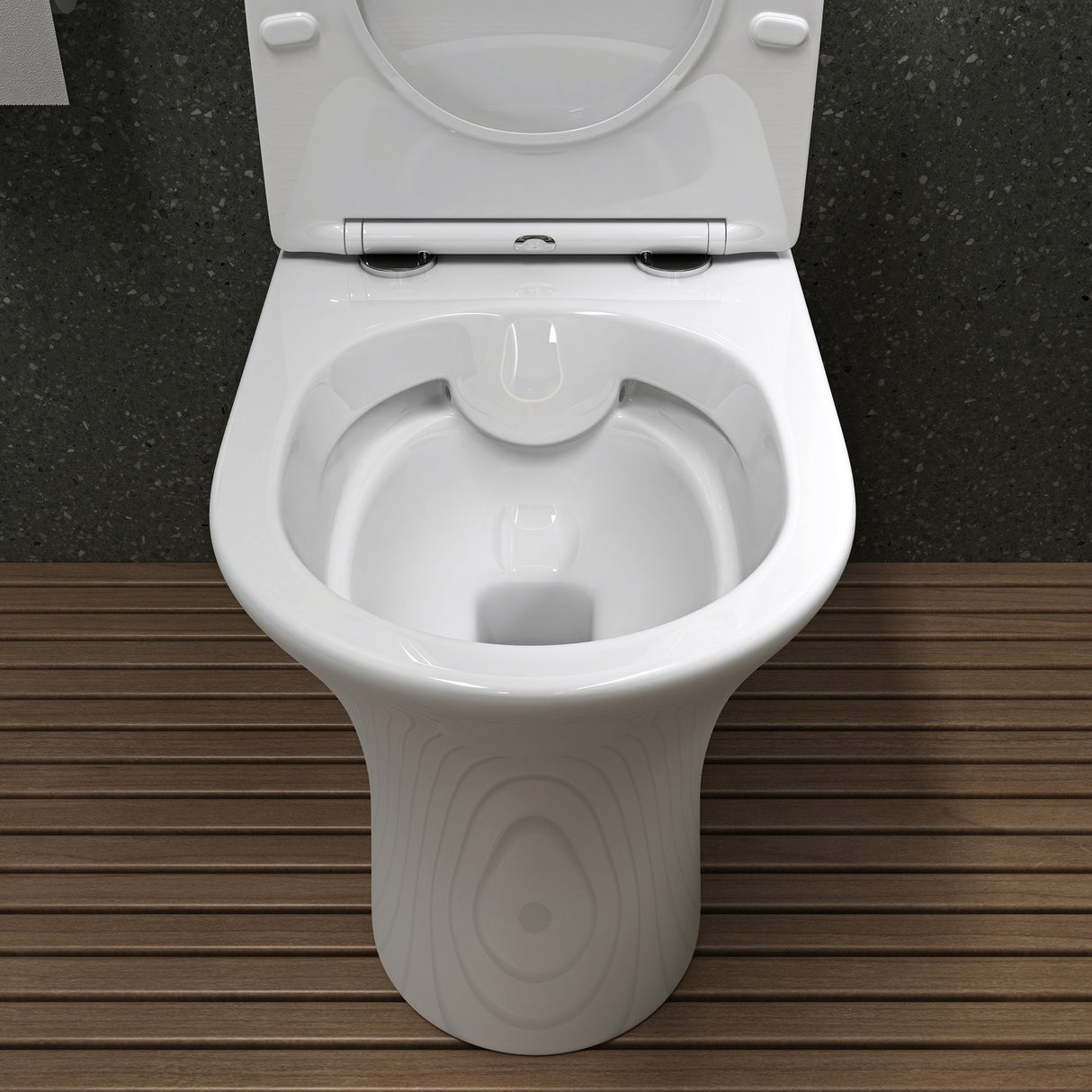 glasvilla Stand-WC Toilette Stand Toilette aus Keramik Spülrandloses WC bodenstehenden Toiletten