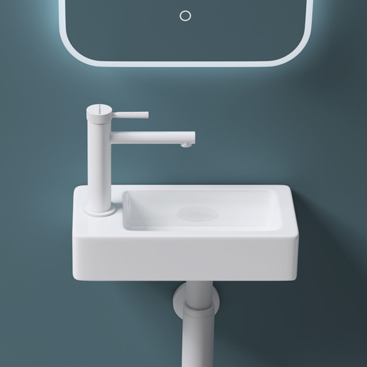 glasvilla Waschbecken Gäste-WC Hängewaschbecken aus Keramik in weiß mit Nano-Beschichtung Brüssel3053