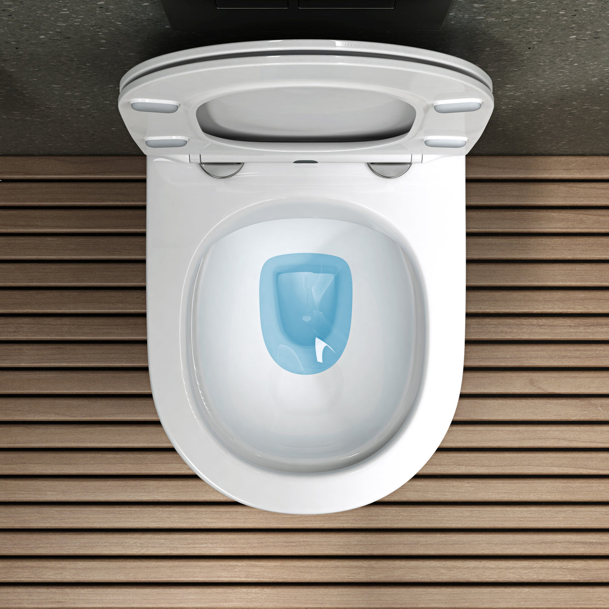 glasvilla Hänge WC Toilette Wand-WC Spülrandlos Weiß aus Keramik Wandmontage mit Absenkautomatik