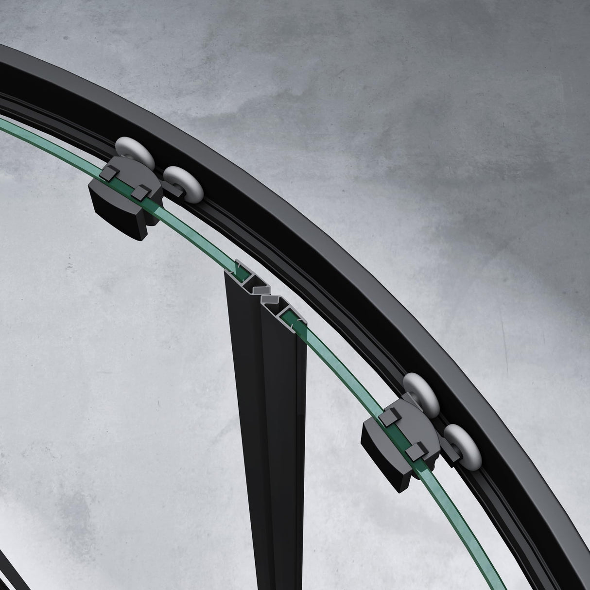 glasvilla Cabina de ducha cuarto de círculo Ducha separación de ducha con 2 puertas correderas vidrio de seguridad ESG recubrimiento Nano Ravenna32K