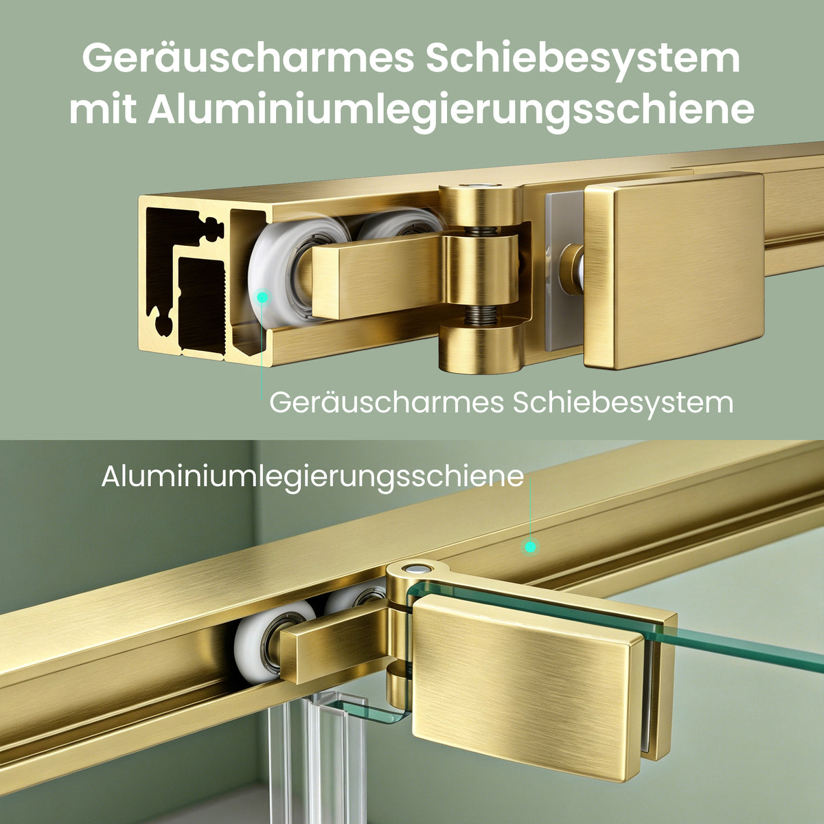glasvilla Duschkabine Eckeinstieg mit Schiebetür nach innen, Eckdusche Duschabtrennung 195cm Höhe, 6mm ESG-Sicherheitsglas Nano-Beschichtung Ravenna69K