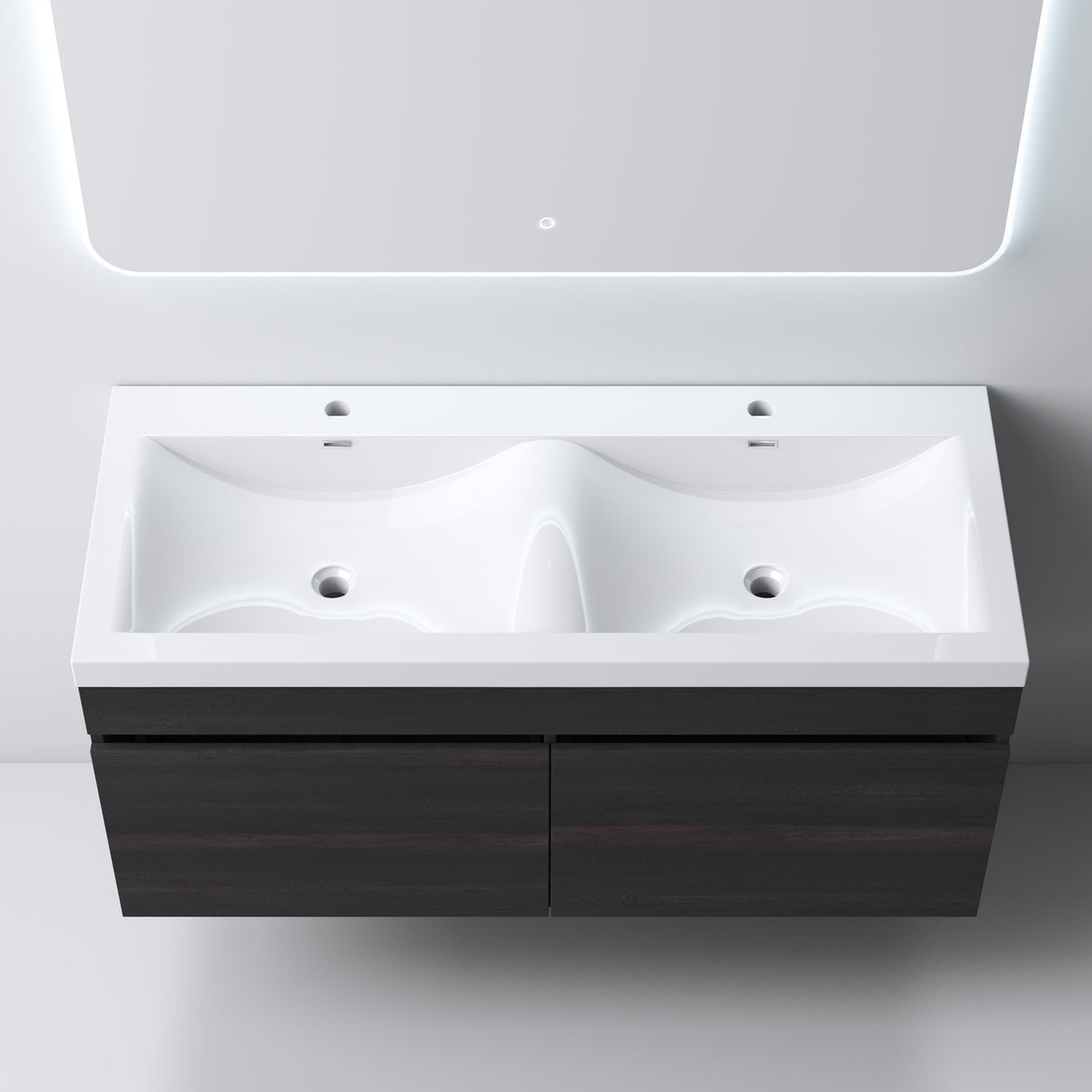 set de muebles de baño glasvilla con lavabo de mineral y mueble de baño Botanica