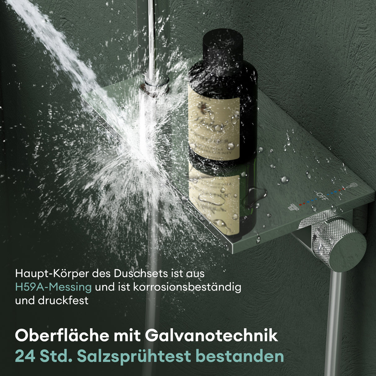 grifos de bañera glasvilla con ducha de mano, grifo de bañera con cascada, tipos de chorro, ducha de mano de latón, incluye barra de ducha y manguera de ducha