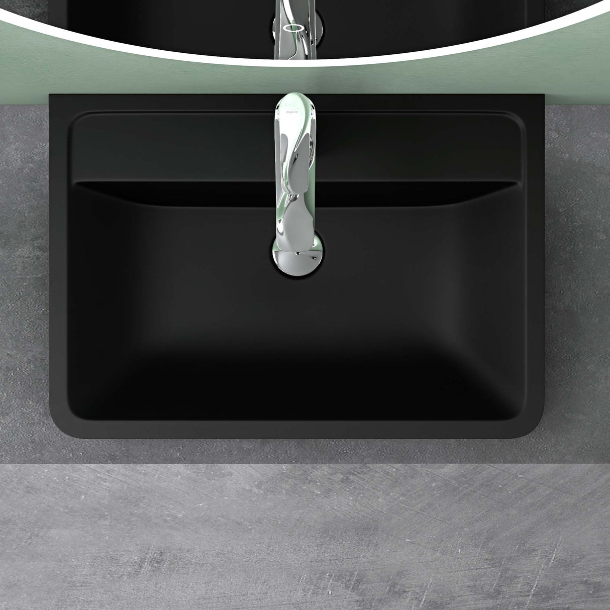 glasvilla Waschbecken Einbauwaschbecken Rechteckige Waschschale aus Mineralguss mit Überlauf Col8