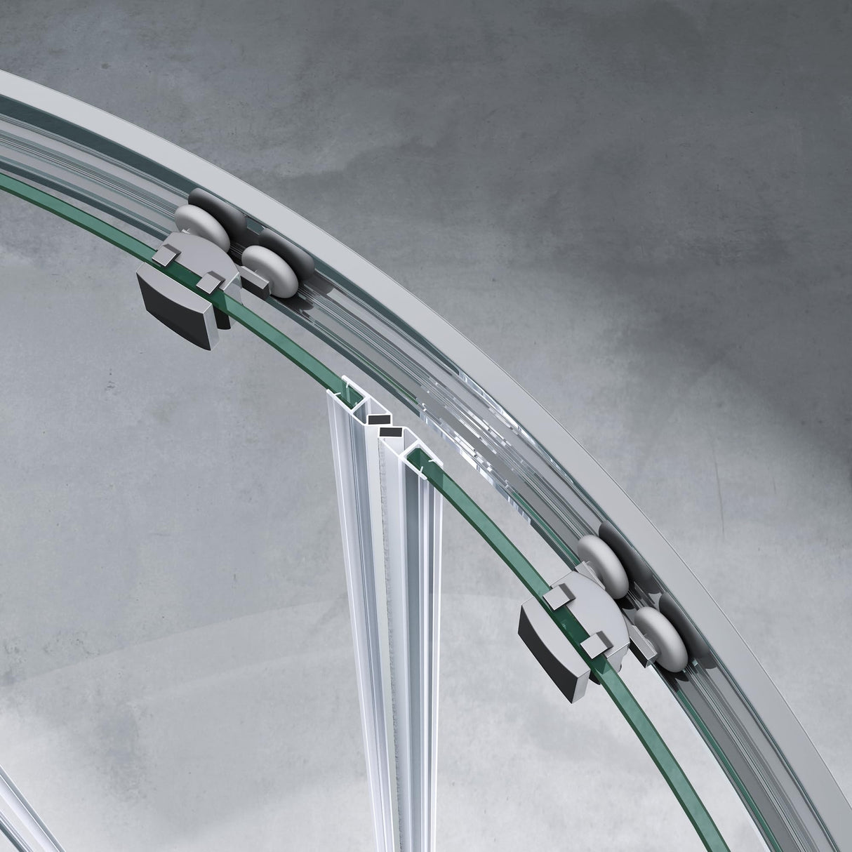 glasvilla Cabina de ducha cuarto de círculo Ducha separación de ducha con 2 puertas correderas vidrio de seguridad ESG recubrimiento Nano Ravenna32K