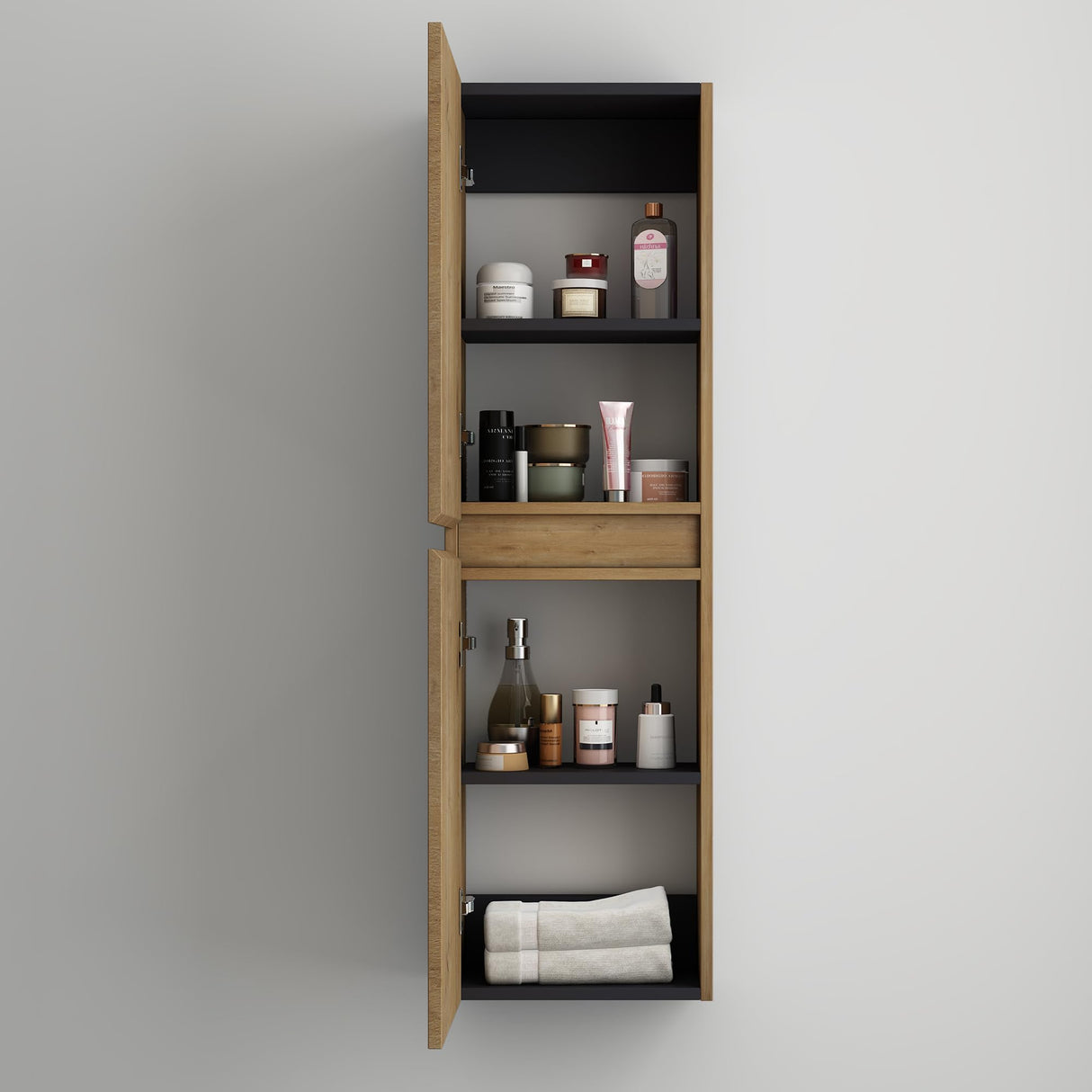 glasvilla Seitenschrank Badezimmerschrank con 2 puertas y 4 compartimentos Badregal Allzweckschrank Badschrank BTH: 35x20x120 cm Verona