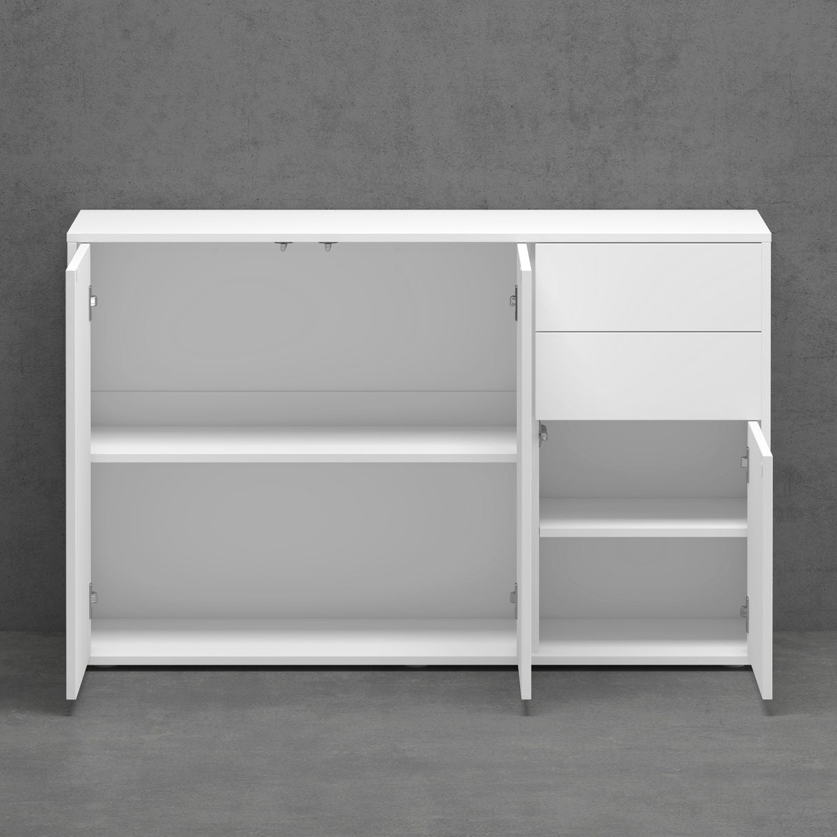 glasvilla Schuhschrank Kommode Aufbewahrungsschrank mit 2 Schränken und 2 Schubladen Sideboard Mehrzweckschrank Schrank05