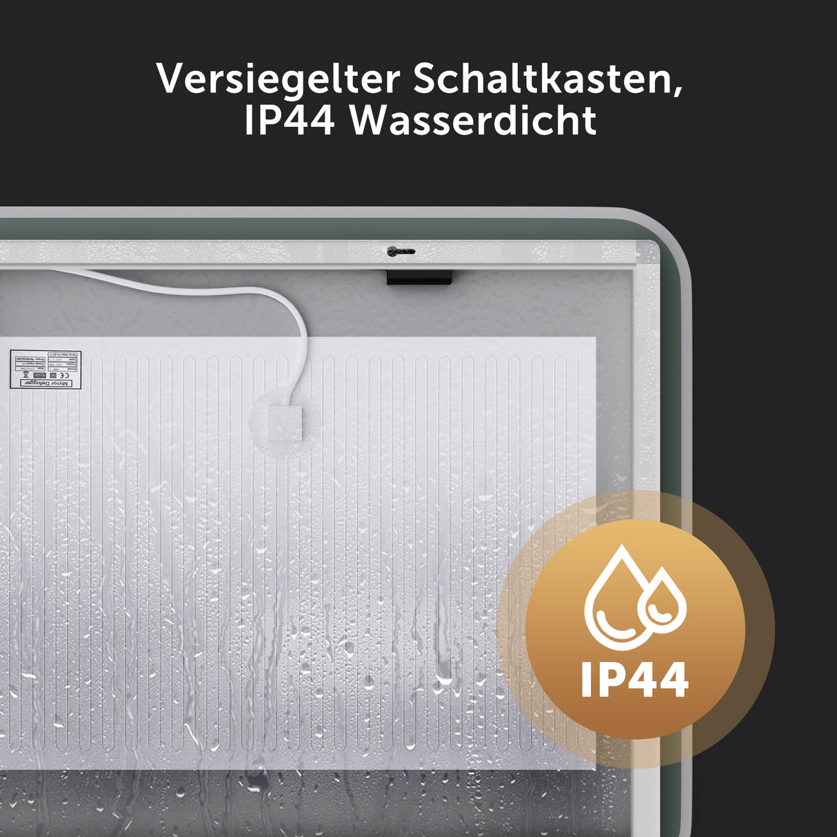 glasvilla Wandspiegel Badezimmer Spiegel LED Bad-Spiegel mit Touchschalter, Beschlagfrei durch Antifog-Schicht