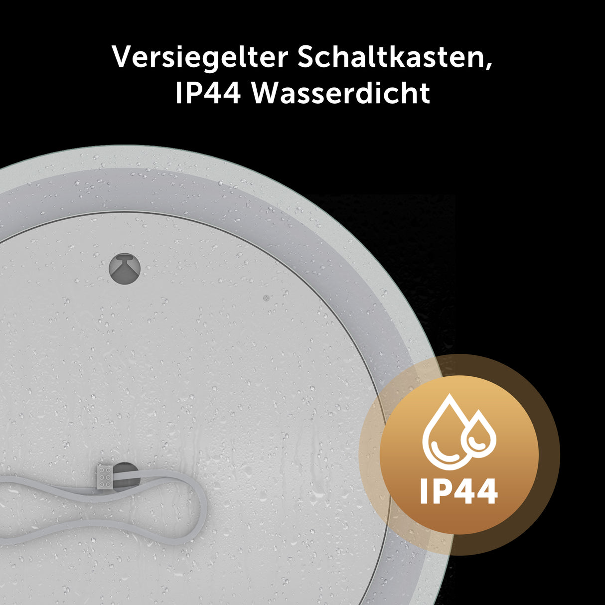 glasvilla Espejo de pared Espejo de baño LED espejo redondo con luz LED Espejo de baño con interruptor táctil, Antivaho gracias a la capa Antifog Espejo LED 05