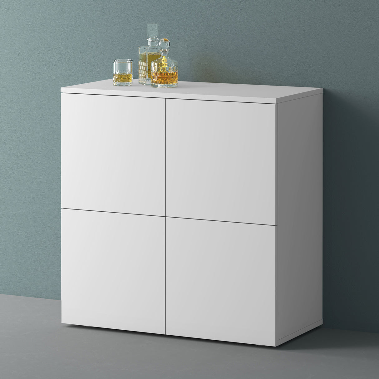 glasvilla Möbel Kommode Aufbewahrungsschrank mit 4 Türen Sideboard Schrank Mehrzweckschrank Schrank04