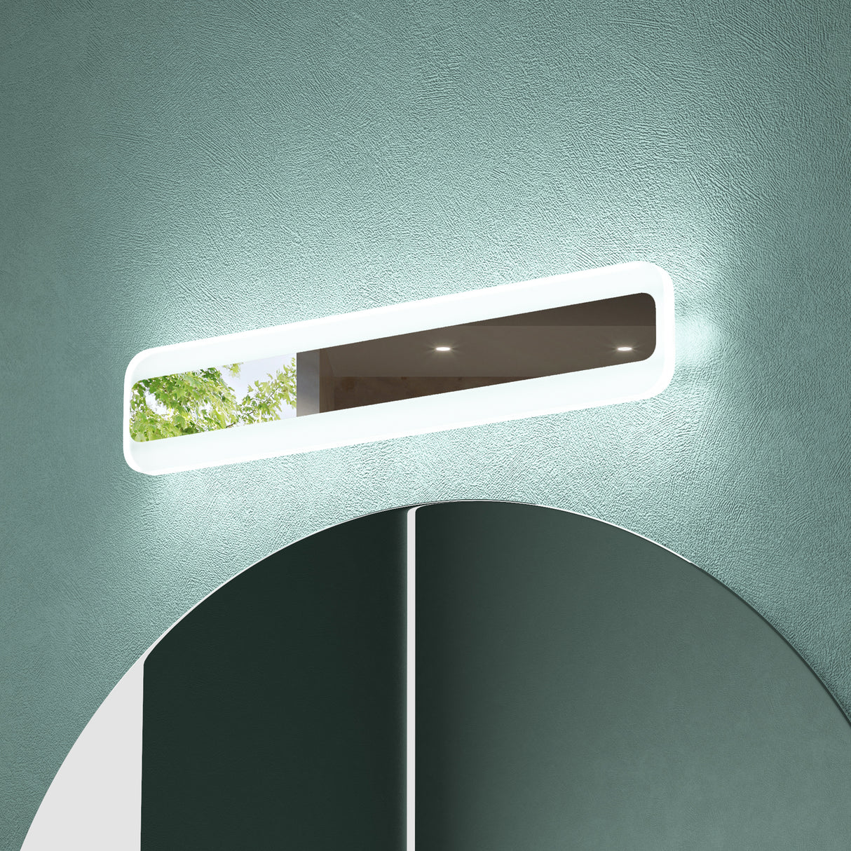 Lampe de salle de bain LED pour miroir Glasvilla | Lampe miroir, lampe de salle de bain 3000K-6000K | Lampe de maquillage à intensité variable 3 couleurs 14 W LumaRay