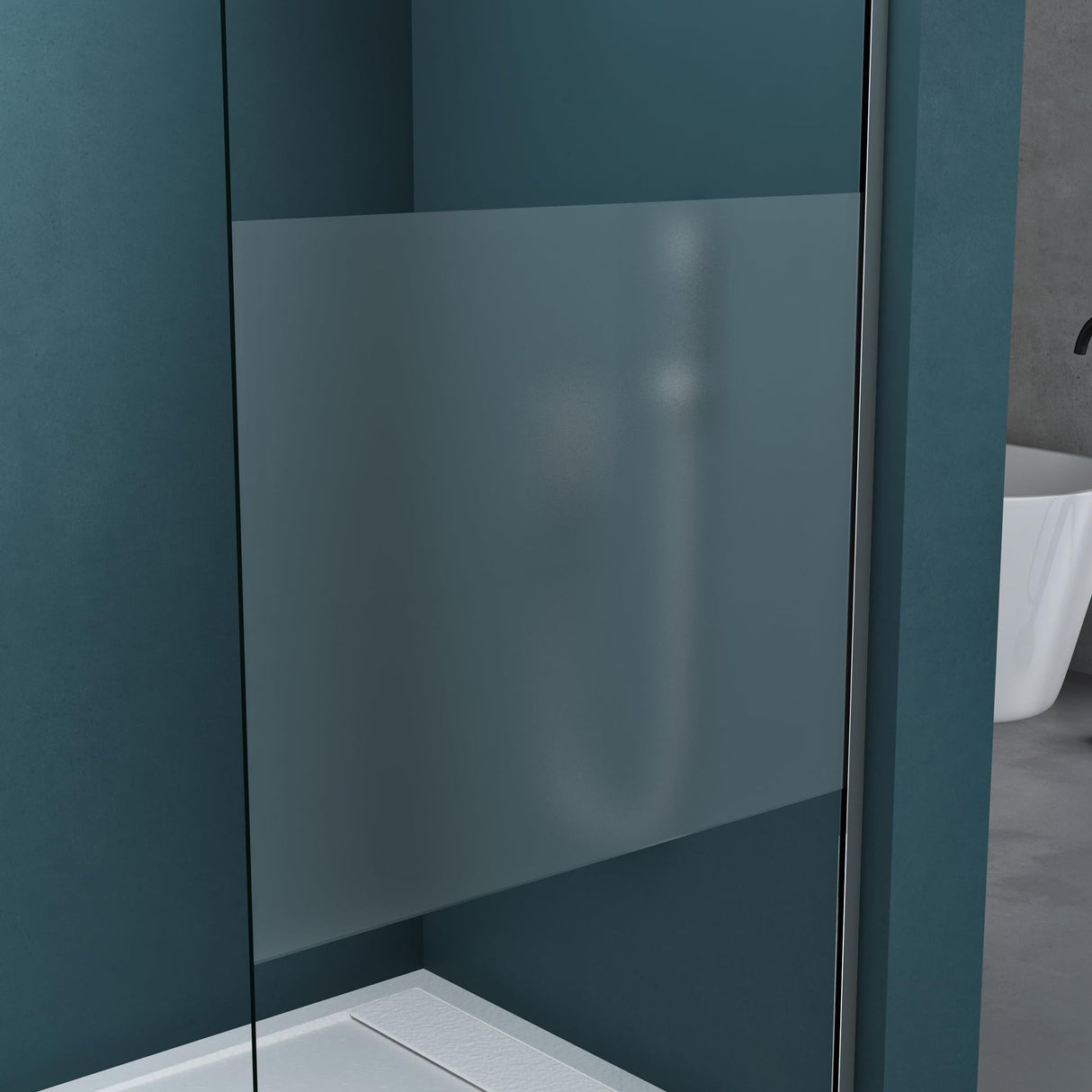 glasvilla Mampara de ducha para ducha separación de ducha con 2 elementos laterales fijos 8mm vidrio de seguridad ESG ducha a ras de suelo vidrio transparente sellado NANO Bremen01K/MS-T