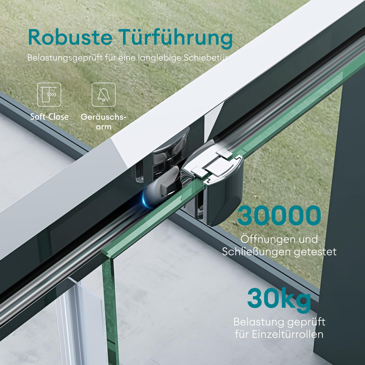 glasvilla Puerta de ducha Puerta de nicho ducha Separación de ducha Cromo y Negro Cabina de ducha Puerta corredera de nicho 6mm vidrio de seguridad ESG incl. Soft-Close Teramo12K